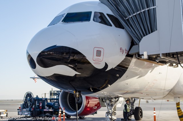 Nice beard man. Virgin America (N849VA) Airbus A320 with facial hair. 