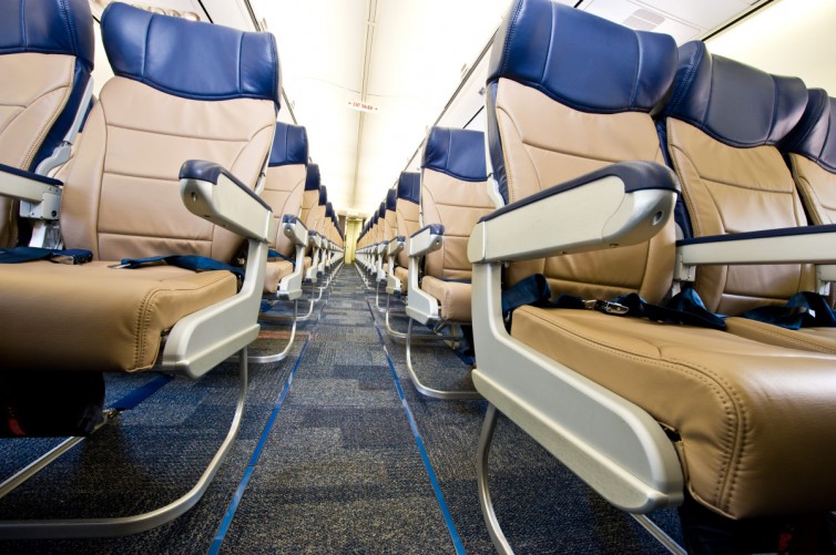 The new Southwest interior with new seats and carpeting. Photo by Southwest Airlines.