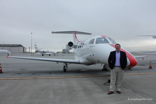 I did not have to fake that smile. On the tarmac at SFO after our JetSuite flight.