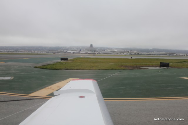 The wings on the Phenom 100 are tiny, but they get you where you need to go. Here we are landing at SFO.
