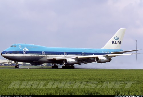 KLM Boeing 747-200 (PH-BUM) tkaen in May 1980 before the SUD upgrade. Photo by Udo Haafke.