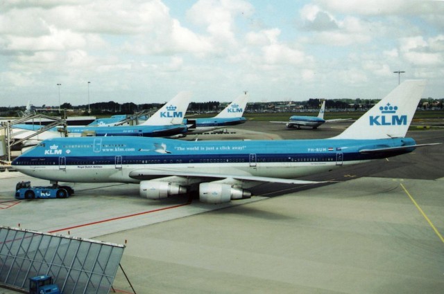 The same KLM Boeing 747-200 now with a Stretched Upper Deck. Taken in August 2003. 