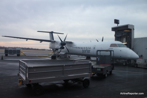 Porter Airlines Bombardier Q400 sits at Toronto.