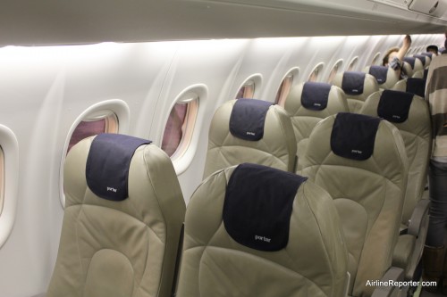 Porter Airlines offers a comfortable cabin that feels high-end, especially for a regional prop airliner.