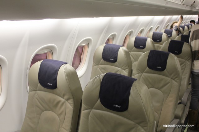 Porter Airlines offers a comfortable cabin that feels high-end, especially for a regional prop airliner. 