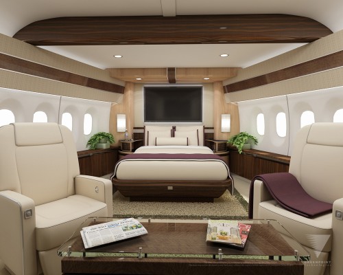 How would you like a bed in the nose of a Boeing 747-8I?