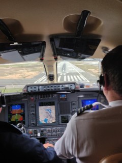 Landing the Piaggio Avanti. Photo by Colin Cook / AirlineReporter.com. 