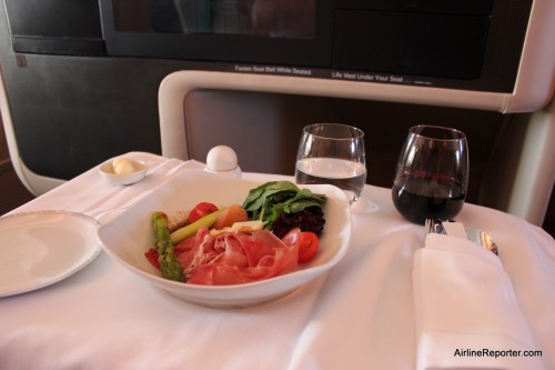 And then, the meal ends up on the plane. This photo is from 2010 on Singapore Airlines A380 Business Class.