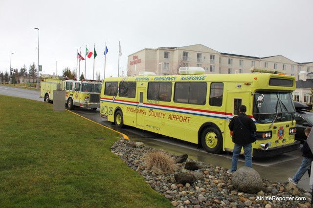 The folks that took the fire department tour were given a ride in style.