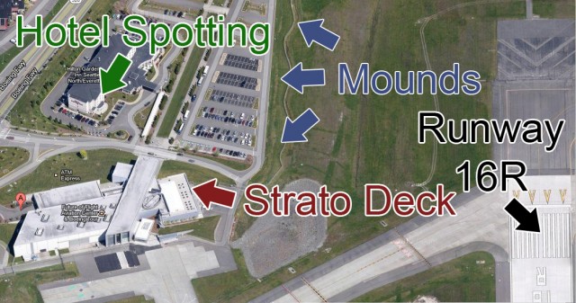 Some key places to spot at Paine Field. Orig image from Google Maps.