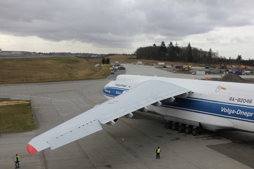 The AN-124 as seen from the Strato Deck on the Future of Flight -- the Dreamlifter was moved at this point.