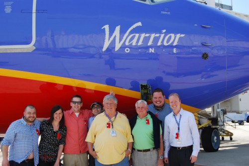 This has always been one of my favorite photos. Brian is in yellow and my father (in the green) was able to meet him during a media event.