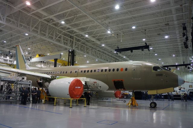 The new Bombardier CSeries in Montreal. Photo by Chris Sloan / Airchive.com.