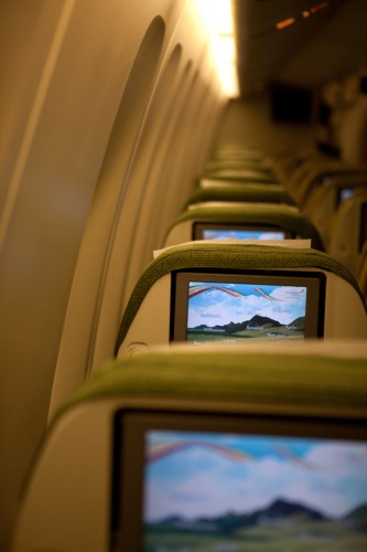 Economy Cabin on the Ethiopian Boeing 777.