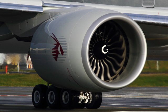 GE-90 engine as seen on the current Boeing 777-300ER. Photo by Brandon Farris. 