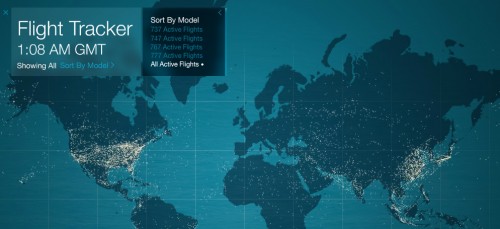 Screen shot of Boeing's flight tracker. Click to make a visit.