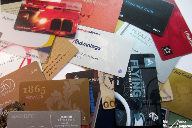 Yes I am a milage junkie, just a selection of my cards - Photo: Mal Muir | AirlineReporter.com