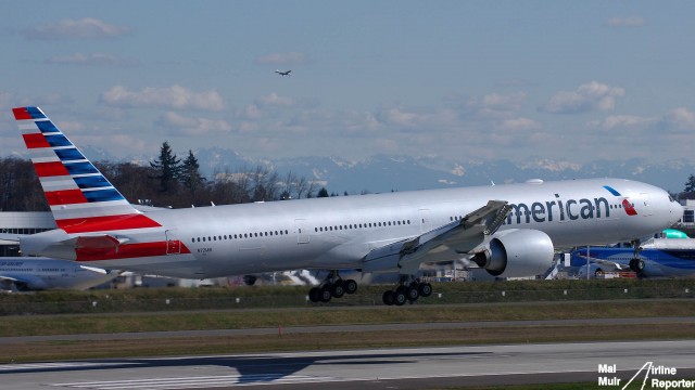 American Airlines Boeing 777-300ER. Photo by Mal Muir. 