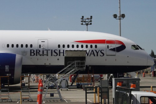 Closer shot of British Airways 787 Dreamliner in full livery. Photo by Brandon Farris.