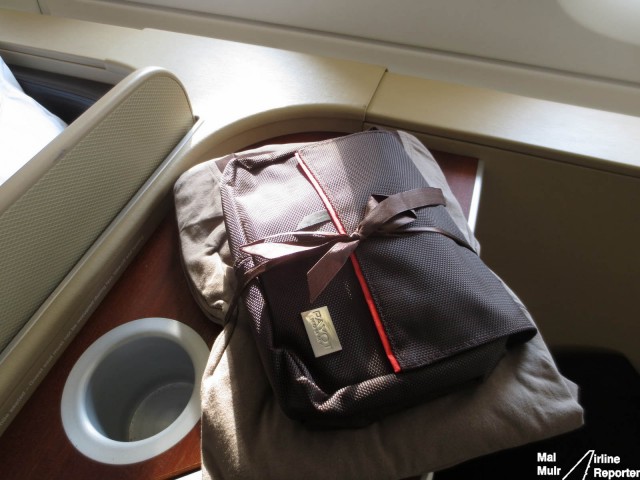 Ready for the flight? Not without the Payot Amenity Kit   & your First Class Pyjamas! - Photo: Mal Muir - AirlineReporter.com