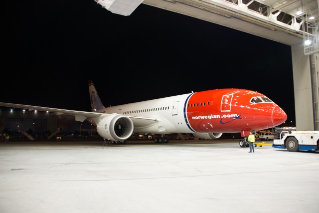 Norwegian Air's first Boeing 787 Dreamliner. Image from Norwegian. 