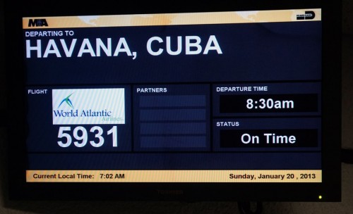 It"s not every day the Flight Information Screens display Havana Airport as a destination unless you"re at Miami International Airport. Photo by Chris Sloan / Airchive.com.