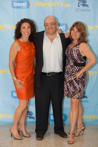 Shari Cedar (Co-Ep), My wife Carla Kaufman Sloan (Executive Producer) and Chris Sloan (Executive Producer) on red carpet