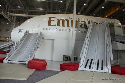 Who needs Disney Land, when you can take a ride on an Airbus A380 upper-deck slide.