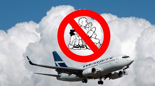 No kids on WestJet. Original photo (click for it) from Caribb.