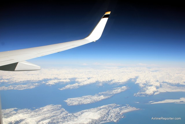 Flying over Alaska with clear weather was a real treat. 