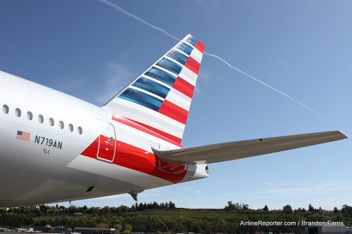 There is quite a bit of detail in American's new livery.