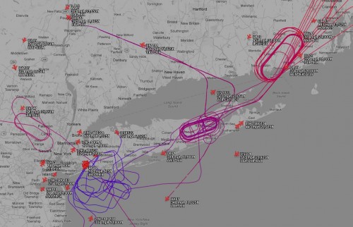 A whole bunch of go-arounds turned the JFK airspace into a tangled web of flight paths