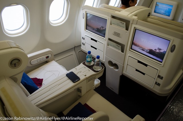 Business Class seats on the Fiji Airways A330. 