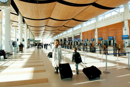 Departures Level & Check-in Kiosks at YWG
