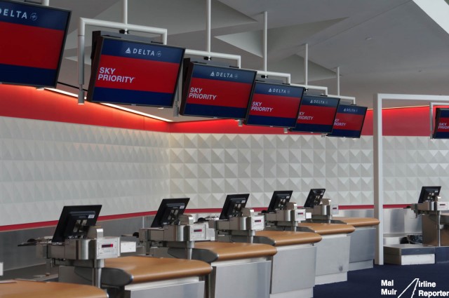 Sky Priority Check In Counters ready for use at T4 in JFK Airport - Photo: Mal Muir | AirlineReporter.com