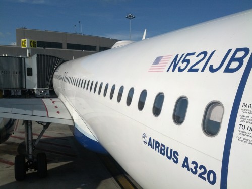 See the jetway from the back of the plane. Picture by Jason Rabinowitz.