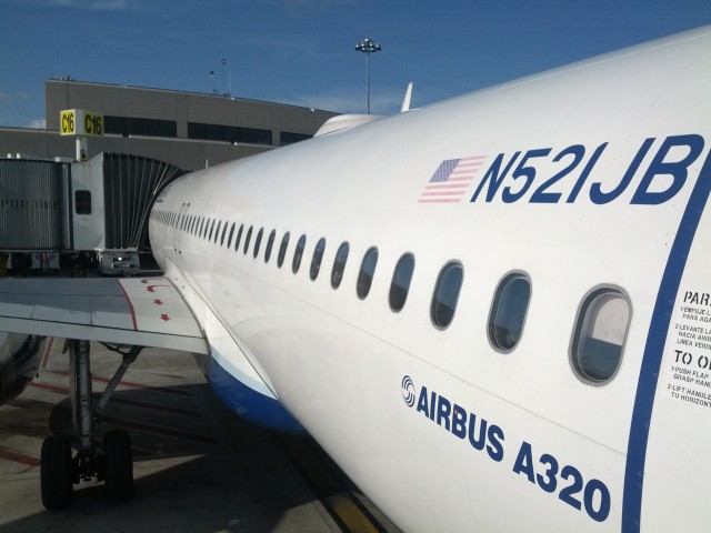 See the jetway from the back of the plane. Picture by Jason Rabinowitz. 