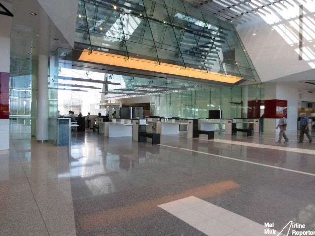 Definately Not the TSA here.  Canberra Security Check Point with Seats at the X-Ray Machines - Photo: Mal Muir | AirlineReporter.com