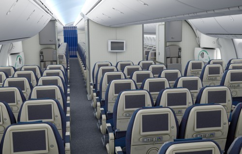 Economy section of LOT's 787 Dreamliner. Image from LOT.