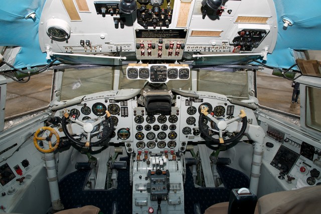 The Flight Deck of the Il-18. 
