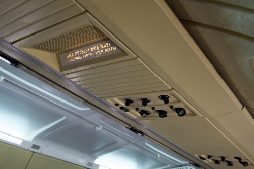 The overhead bin on the Air Koryo IL-62.