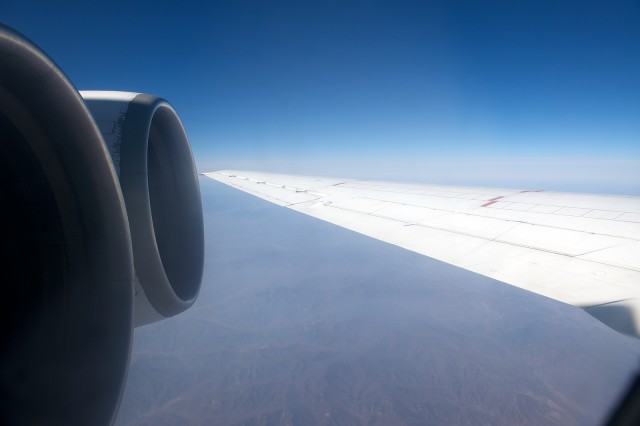 Not your typical view: two Soloviev D-30KU turbofans. There are another two on the other side. Photo by Bernie Leighton.