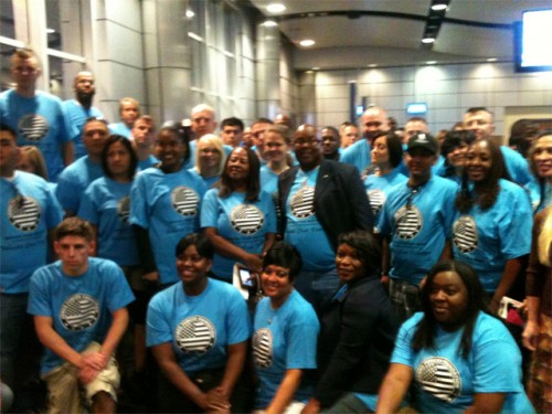 Some of the wounded warriors who were able to make the epic trip. Photo by Harry Brown / AirlineReporter.com.