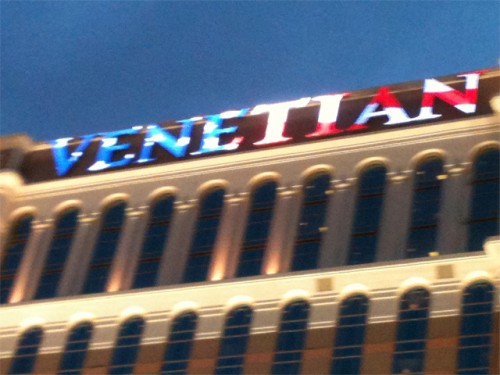 The Venetian went patriotic to welcome the group to the hotel.