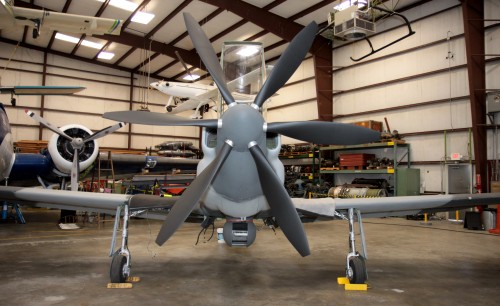 Come join us at 10am at the Paine Field Aviation Day at the Lockheed YO-3A. You can't miss it -- it is the little plane with six blades. Image from the Museum of Flight.