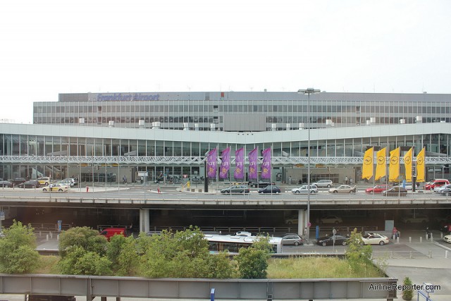 The Frankfurt Airport as seen from the Sheraton Hotel. 