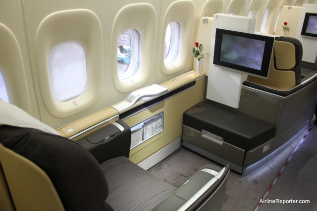 A look at Lufthansa's First Class on board the Boeing 747-8I. 