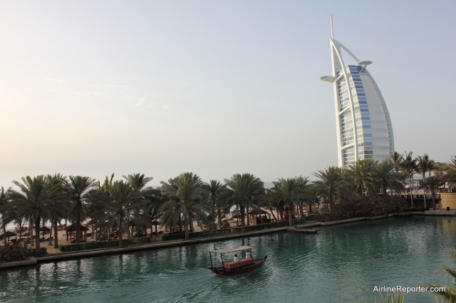 The Burj Al Arab is hard to miss and is beautiful, even on the outside. 