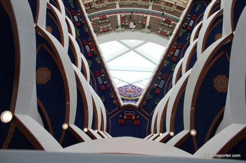 If you are afraid of heights -- do not look down from the top floor.