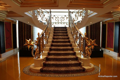 What a sight. A main stair case when you first walk into the Royal Suite.